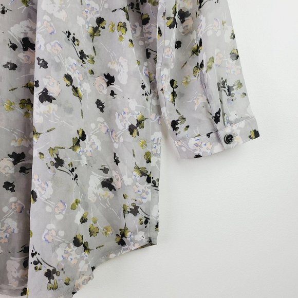 Cabi Matinee Sheer Floral Button Up Blouse Sz XS - Picture 9 of 10